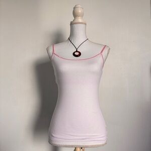 White & pink tank top.
